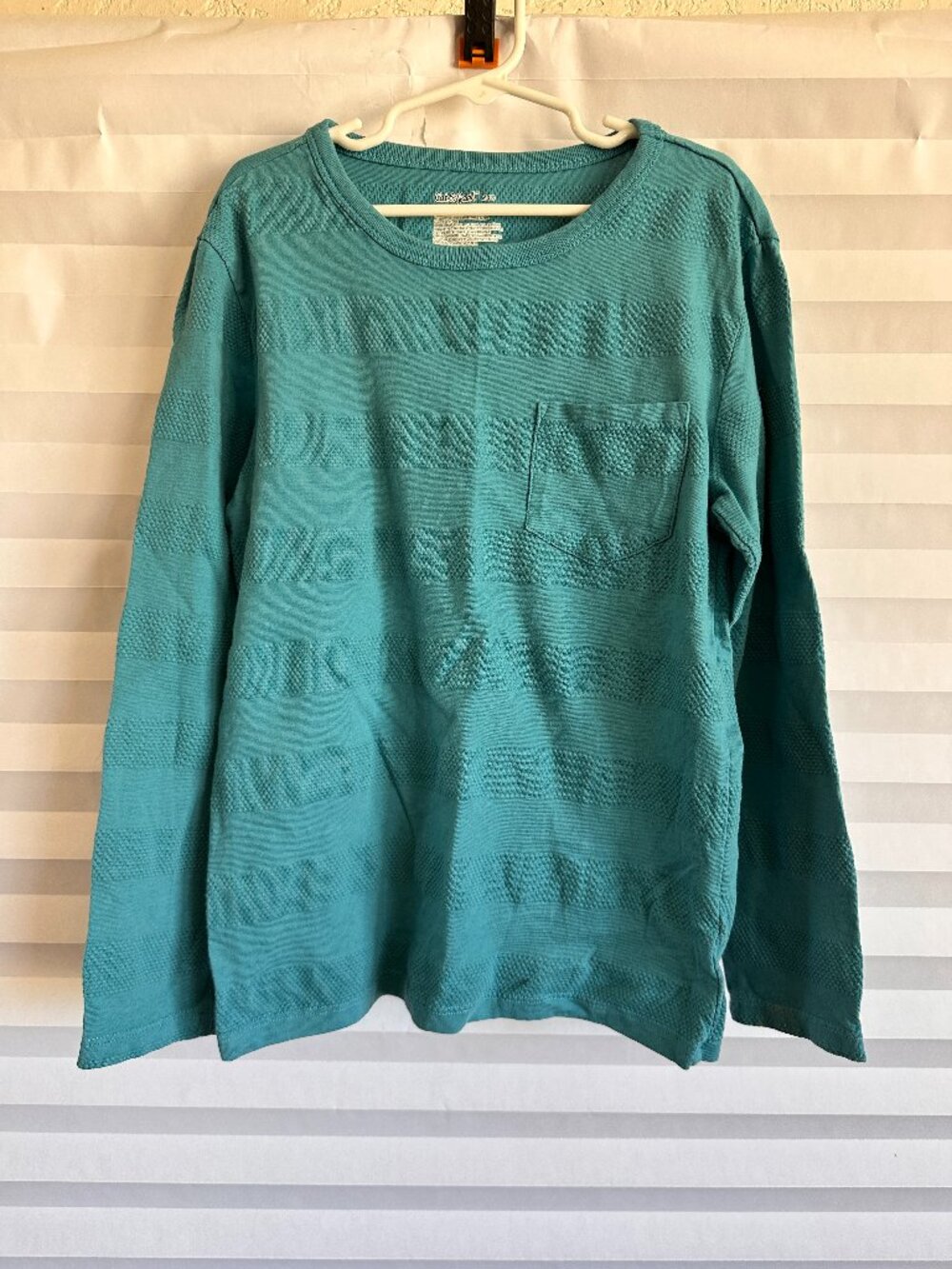 Cat & Jack Size 8 Teal Long Sleeve Crewneck T-Shirt Kids Casual Basic Top